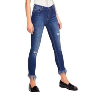 Free People Womens Great Heights Frayed Hem Skinny Jeans Size 26
